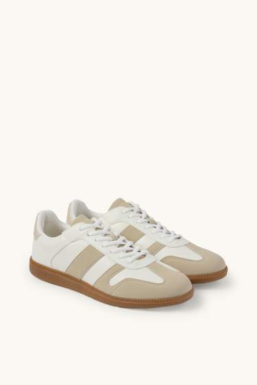 Donna - Sneaker - similpelle - bianco / beige