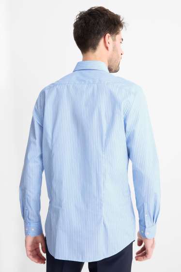 Home - Camisa formal - slim fit - Kent - no requereix planxada - de ratlles - blau clar