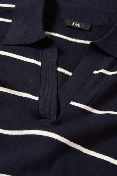 Donna - Vestito in maglia - straight fit - a righe - blu scuro