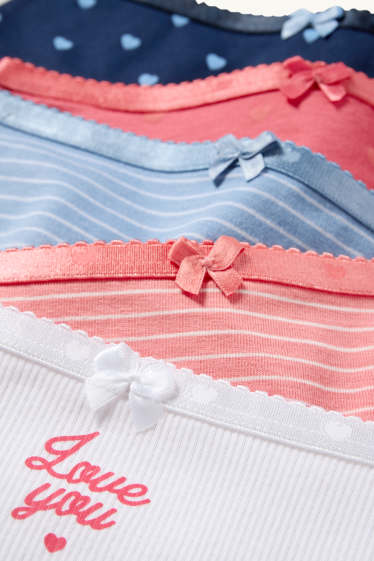 Copii - Fete - Multipack 5 perechi - inimă - chiloți hipster - roz