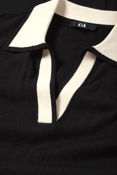 Femmes - Robe en maille - straight fit - noir