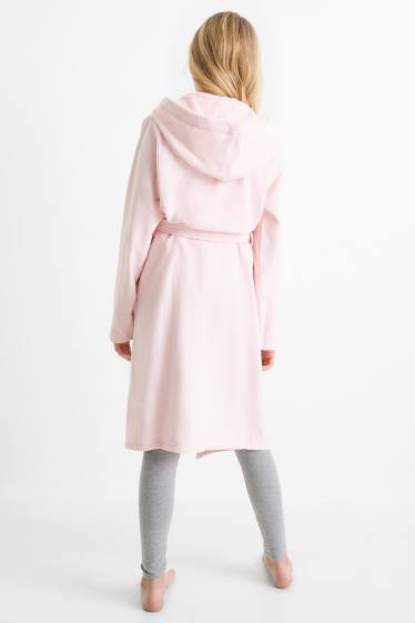 Enfants filles - Peignoir en éponge à capuche - rose