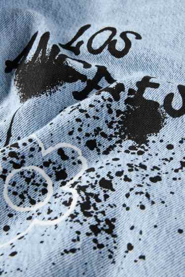 Bambine - Graffiti - jeans a gamba larga - jeans azzurro