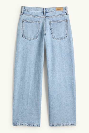 Bambine - Graffiti - jeans a gamba larga - jeans azzurro