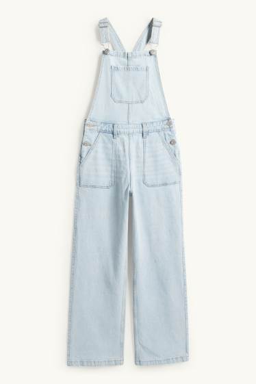 Enfants filles - Salopette en jean - jean bleu clair