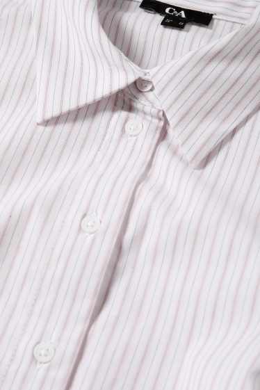 Damen - Bluse - gestreift - rosa