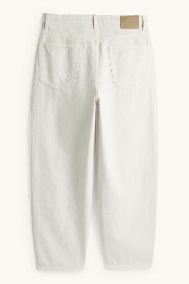 Heren - Barrel jeans - crème wit