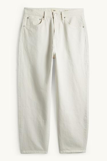 Heren - Barrel jeans - crème wit