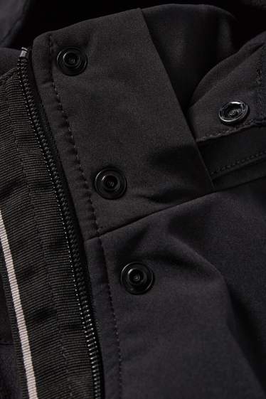 Femei - Palton din softshell cu glugă - rezistent la apă - 4 Way Stretch - negru