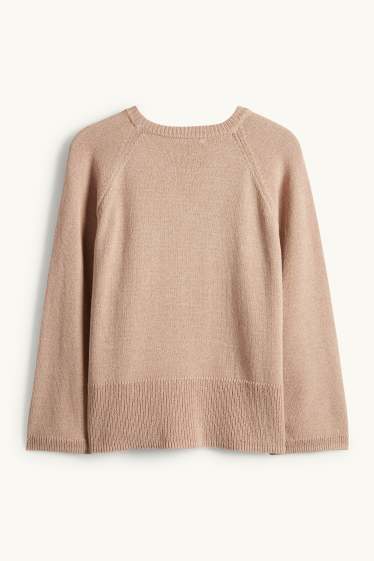 Dámské - Svetr - světle hnědá