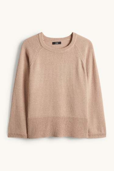 Dámské - Svetr - světle hnědá