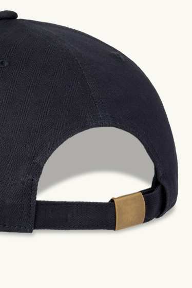 Uomo - Cappellino - tessuto tramato - blu scuro