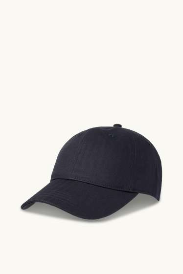 Uomo - Cappellino - tessuto tramato - blu scuro