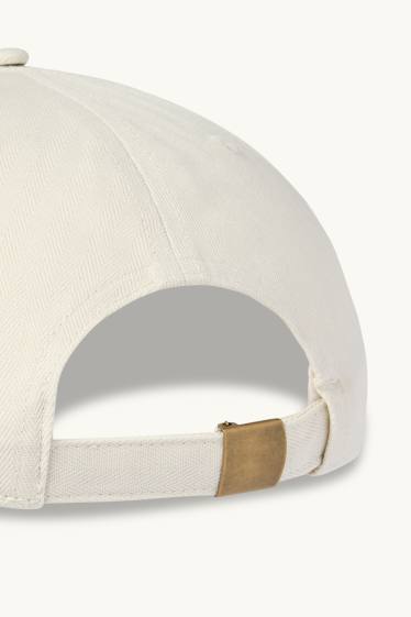 Uomo - Cappellino - tessuto tramato - bianco crema