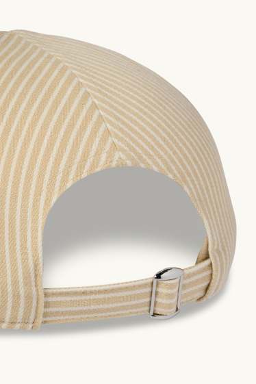 Femmes - Casquette - à rayures - beige