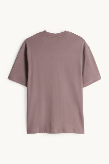 Pánské - Tričko - relaxed fit - hnědá