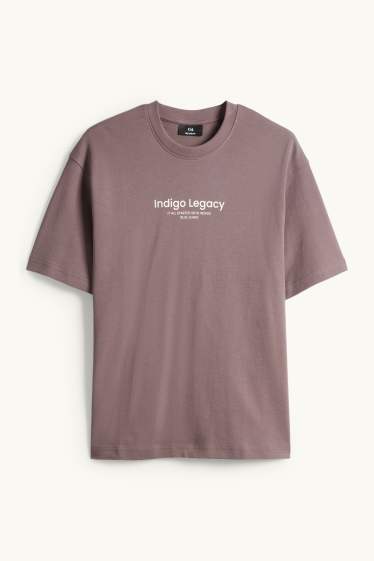 Pánské - Tričko - relaxed fit - hnědá