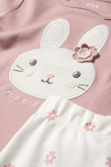 Baby Mädchen - Häschen - Baby-Pyjama - 2 teilig - rosa