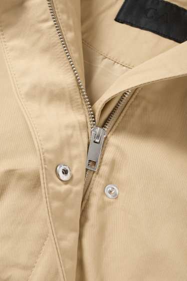 Femei - Jachetă cu glugă - bej