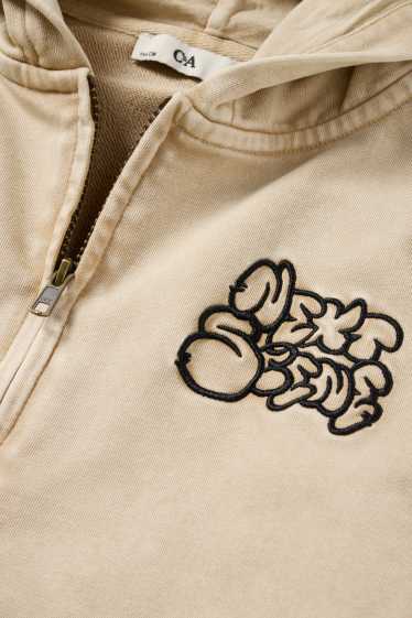 Enfants garçons - Sweat zippé en molleton avec capuche - beige clair