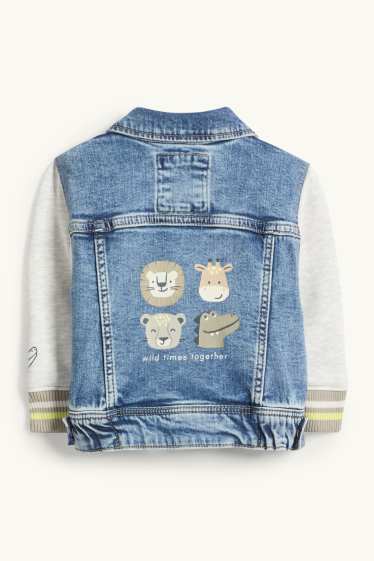 Miminka - chlapci - Divoká zvířátka - džínová bunda pro miminka - džíny - modré