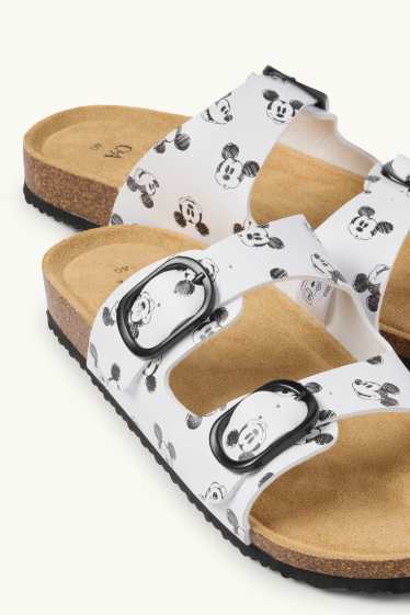 Women - Sandals - faux leather - Mickey Mouse - white