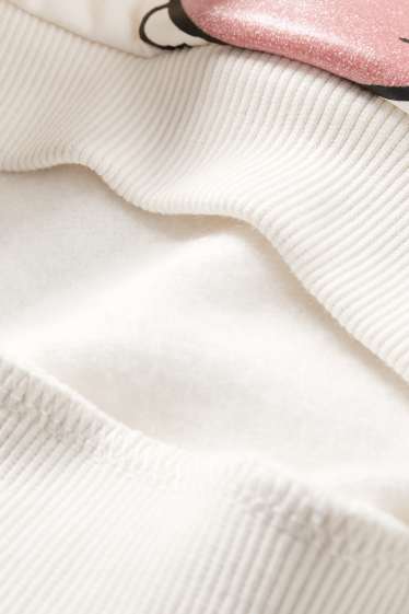 Bambine - Minnie - felpa - effetto brillante - bianco crema
