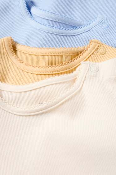 Baby Mädchen - Multipack 3er - Baby-Langarmshirt - gerippt - cremeweiß