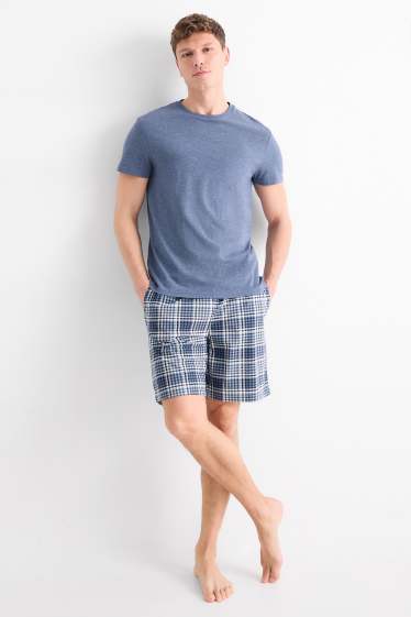 Hommes - Pyjashort - bleu