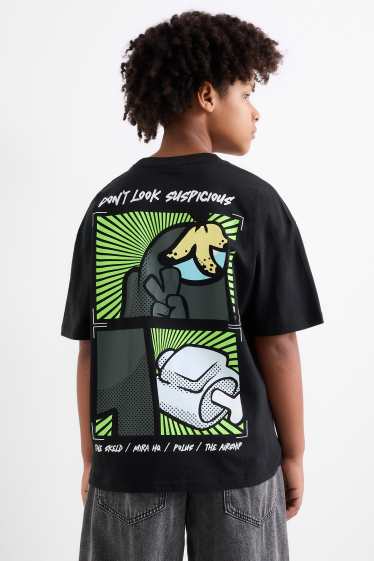 Children Boys - Among Us - short sleeve T-shirt - black
