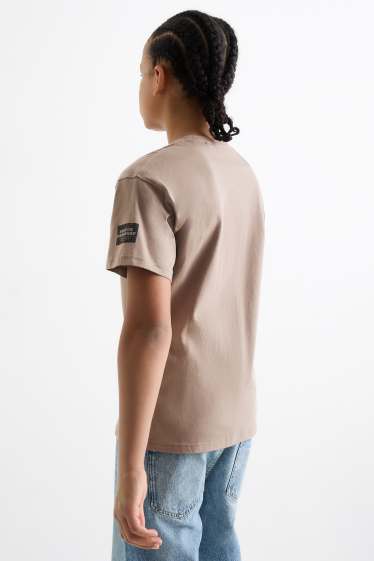 Kinder Buben - Sneaker - Kurzarmshirt - braun