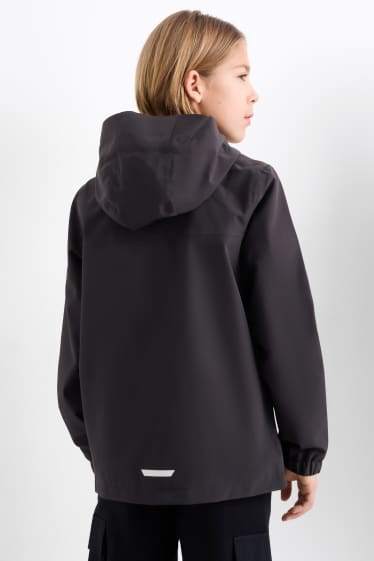 Children Boys - Rain jacket with hood - waterproof - black