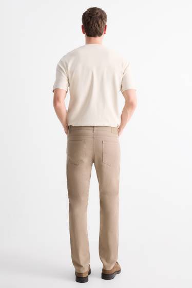 Hommes - Pantalon - slim fit - texturé - taupe
