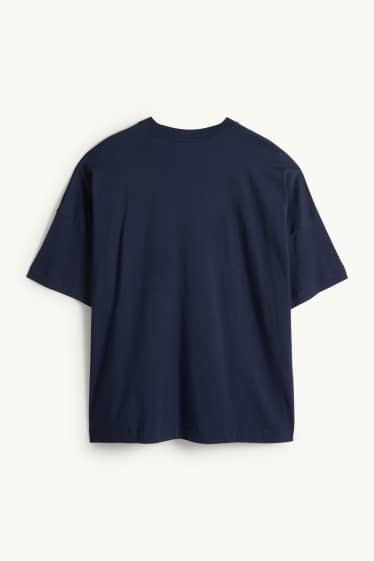 Damen - T-Shirt - Regular Fit - Glanz-Effekt - dunkelblau