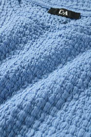 Femei - Tricou - regular fit - structurat - albastru