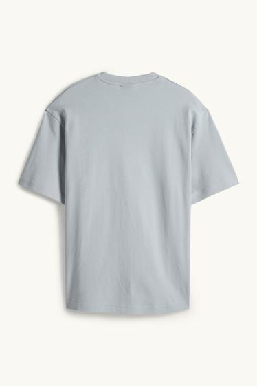 Pánské - Tričko - relaxed fit - světle modrá