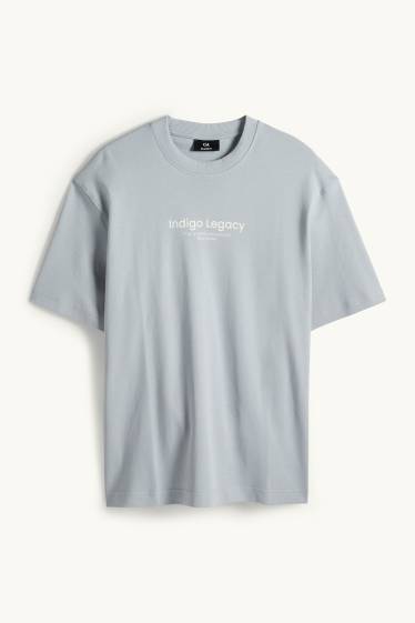 Pánské - Tričko - relaxed fit - světle modrá