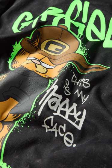 Kinder Buben - Garfield - Kurzarmshirt - schwarz