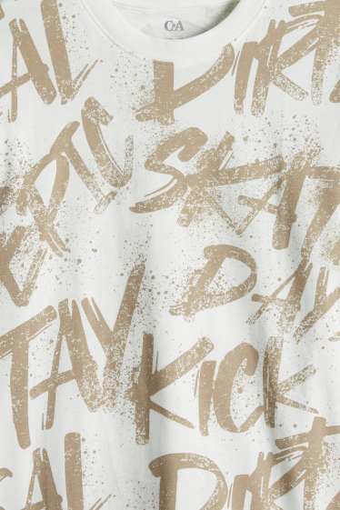 Děti - chlapci - Multipack 3 ks - motorka, štír a skater - tričko s krátkým rukávem - taupe