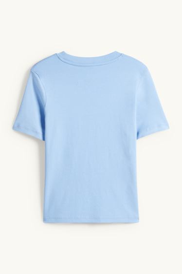 Femmes - T-shirt - slim fit - bleu clair