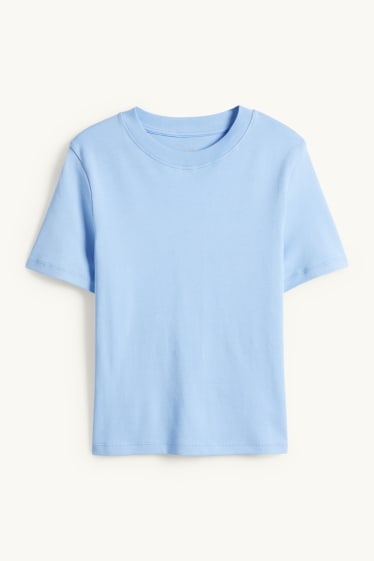 Femmes - T-shirt - slim fit - bleu clair