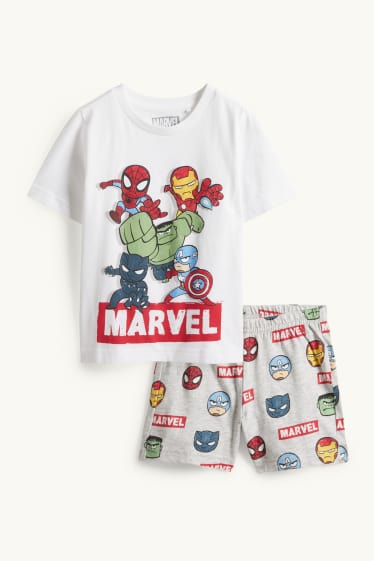 Kinderen: jongens - Marvel - shortama - 2-delig - wit / rood