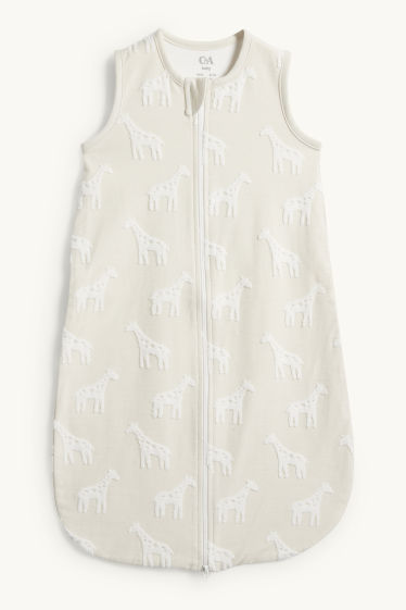 Unisex - Giraffe - baby sleeping bag - 6-18 months - cremewhite