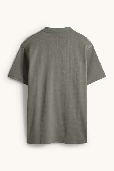 Heren - Poloshirt - regular fit - ribstof - groen