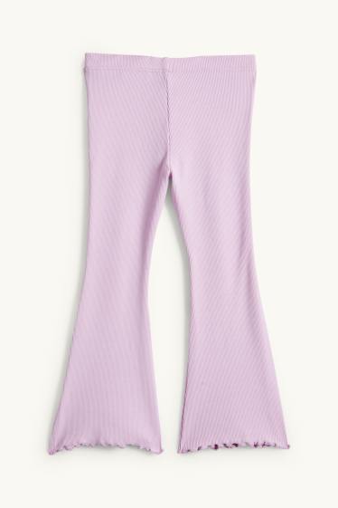 Kinder Mädchen - Die Eiskönigin - Flared Leggings - gerippt - Glanz-Effekt - hellviolett