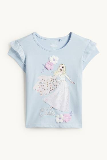 Nena - Frozen - samarreta de màniga curta - efecte brillant - blau clar