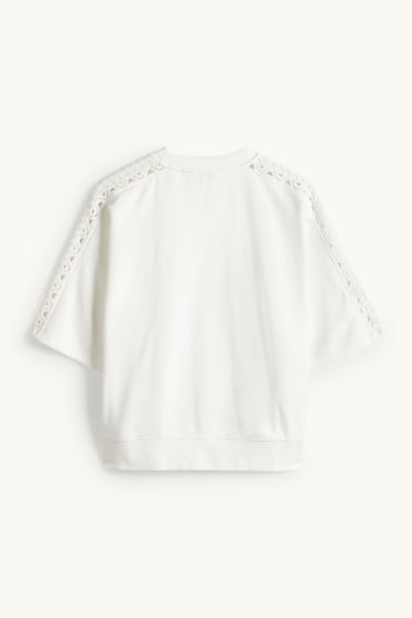Femei - Bluză de molton - alb
