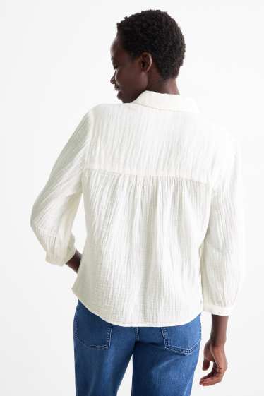 Damen - Musselin-Bluse - weiss