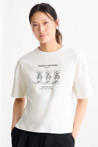 Femmes - T-shirt - Oversize - Mickey Mouse - blanc