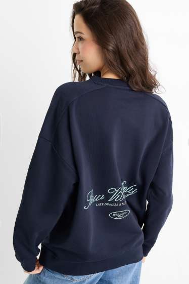 Femei - Bluză de molton - albastru închis